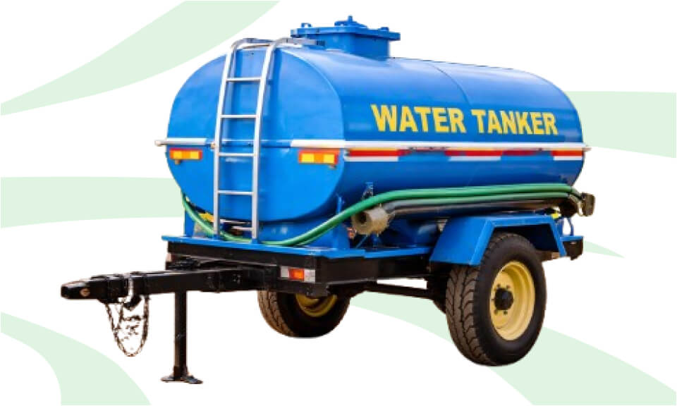 Water Tanker on Single Axle Trailer